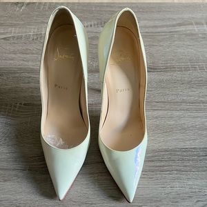 Christian Louboutin So kate white pearl patent leather size 38